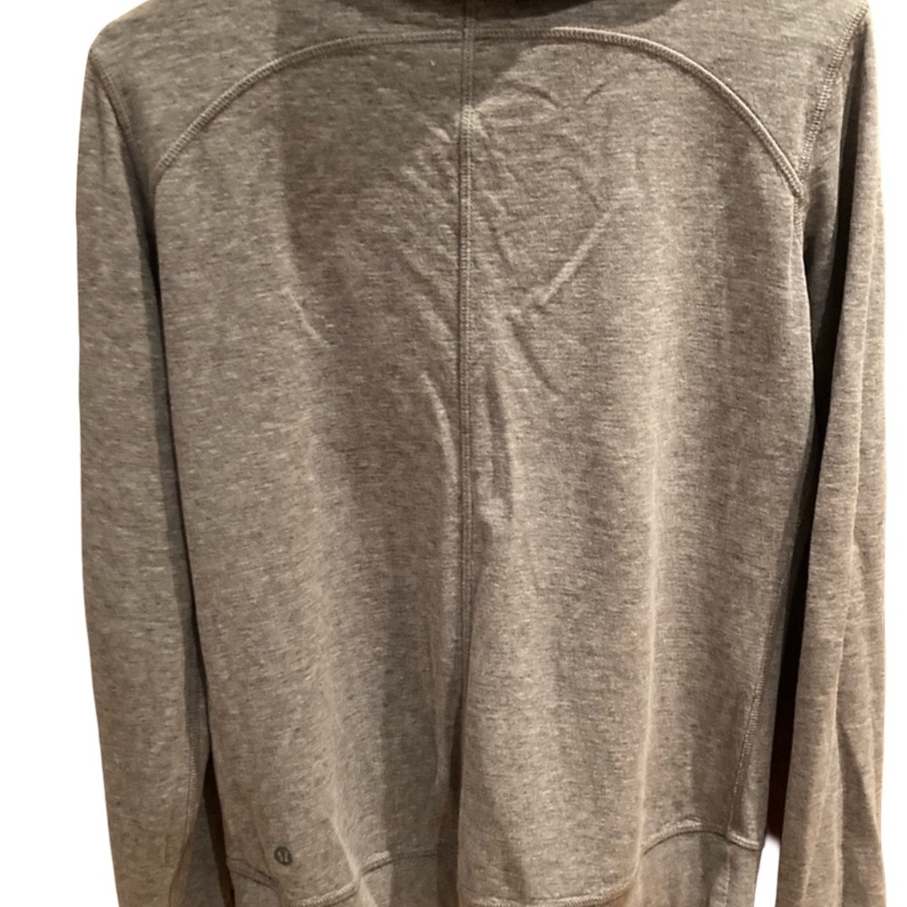 lululemon athletica Gray and White Striped Cowl Neck Sweater reversible - Picture 2 of 5